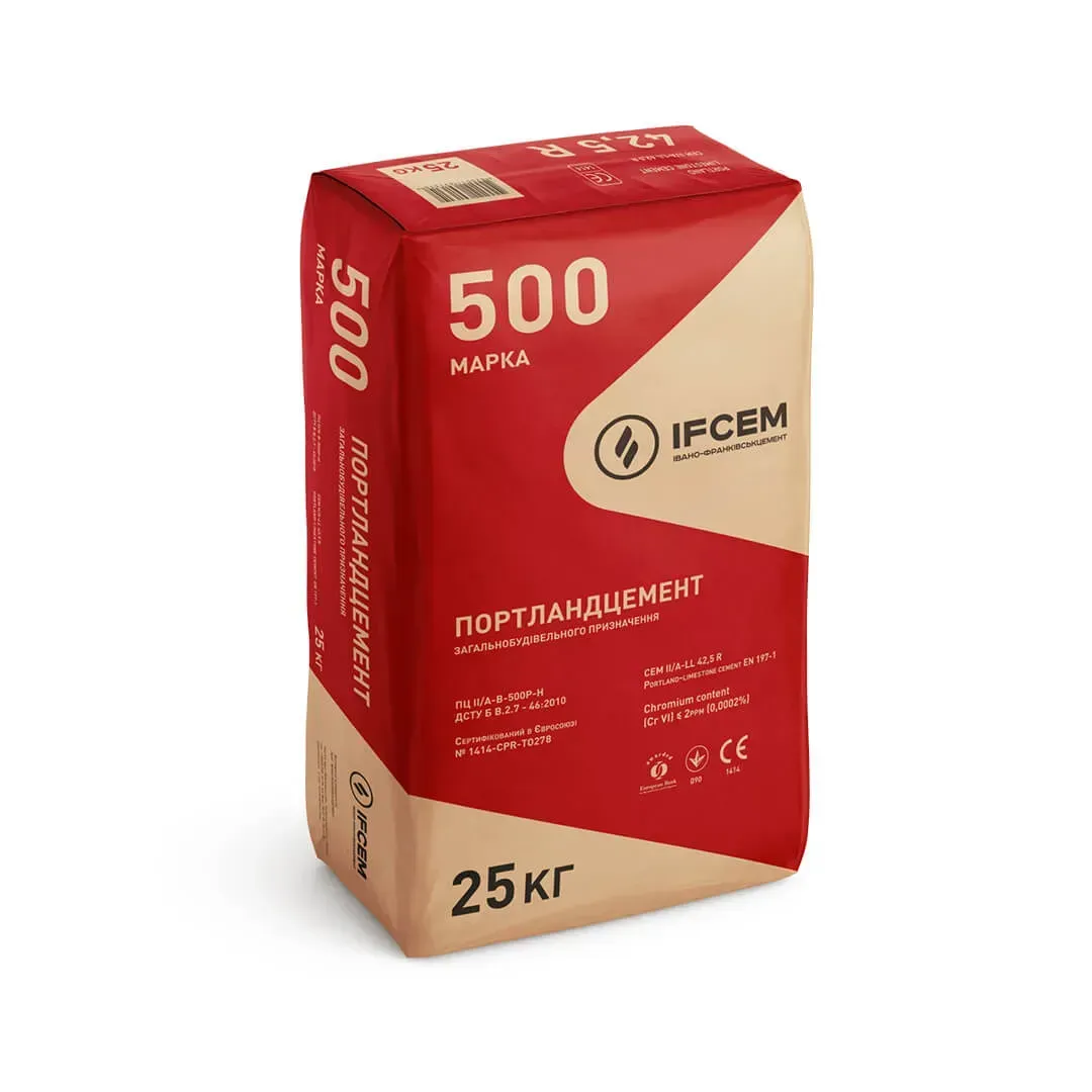 141dde381a9411f0b7de901b0ecd7ae4_4b54c5b808be11f1b80cb42e99ccff36 Портландцемент СЕМ ІІ/А-LL 42.5 R таровий, 56шт/пал (25 кг) - Зображення 1