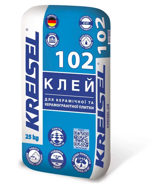 7ddf068a064211f0b7de901b0ecd7ae4_794b444e246211f1b80cb42e99ccff36 102 KREISEL Клей для керамічної та керамогранітної плитки, 25 кг - Зображення 1