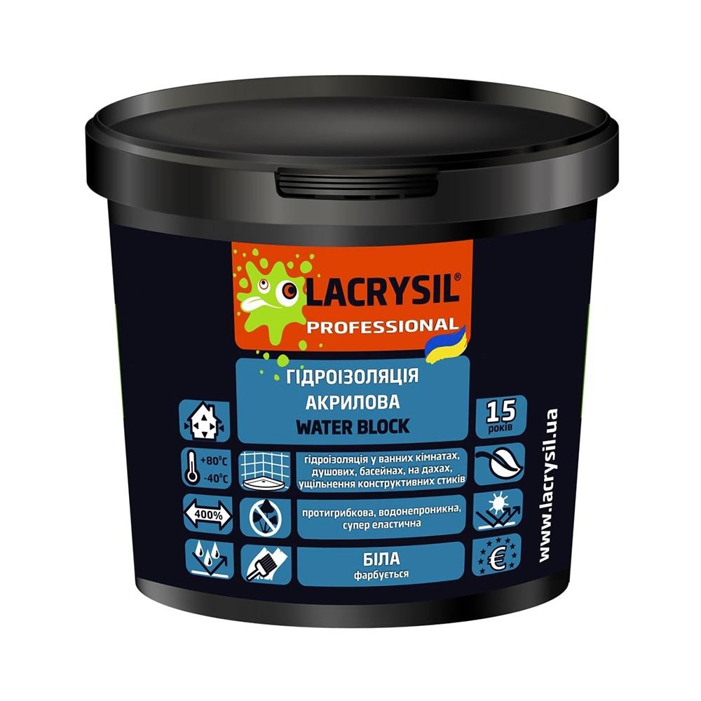 800ba2b387d811f0b7eeb42e99c9b7fd_17d2438a239611f1b80cb42e99ccff36 Мастика LACRYSIL гідроізоляційна 4,5кг - Зображення 1