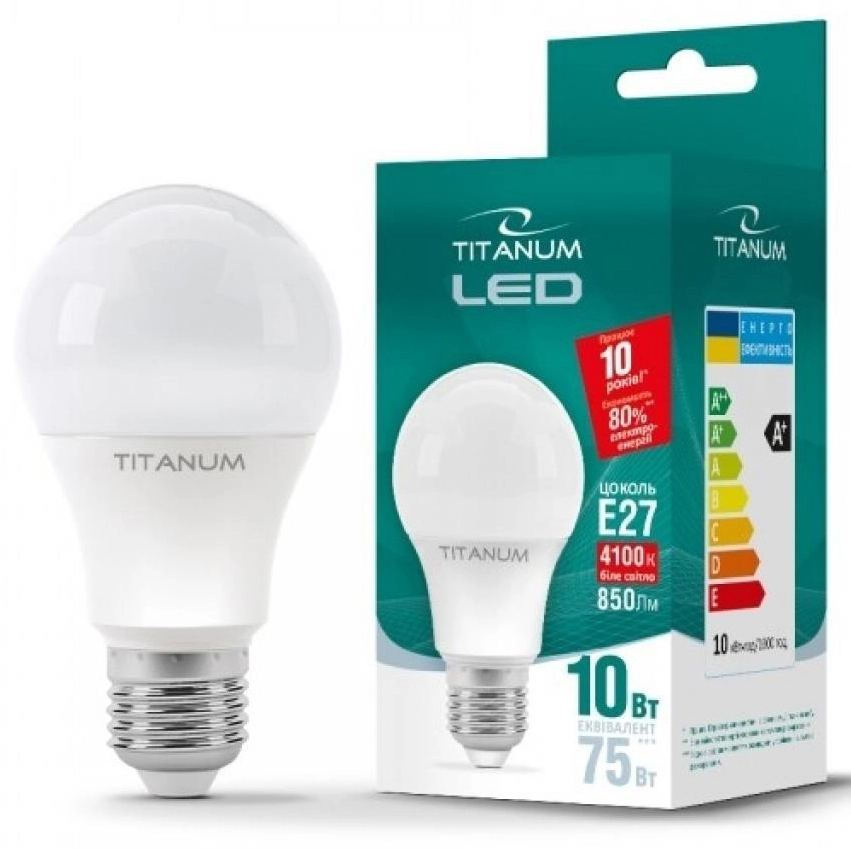 f0cd575e3fb011f0b7e5b42e99c9b7fd_89cb1d93072511f1b80cb42e99ccff36-1 Лампа Titanium LED A60, 10W, E27, 4100K, 220V - Зображення 1