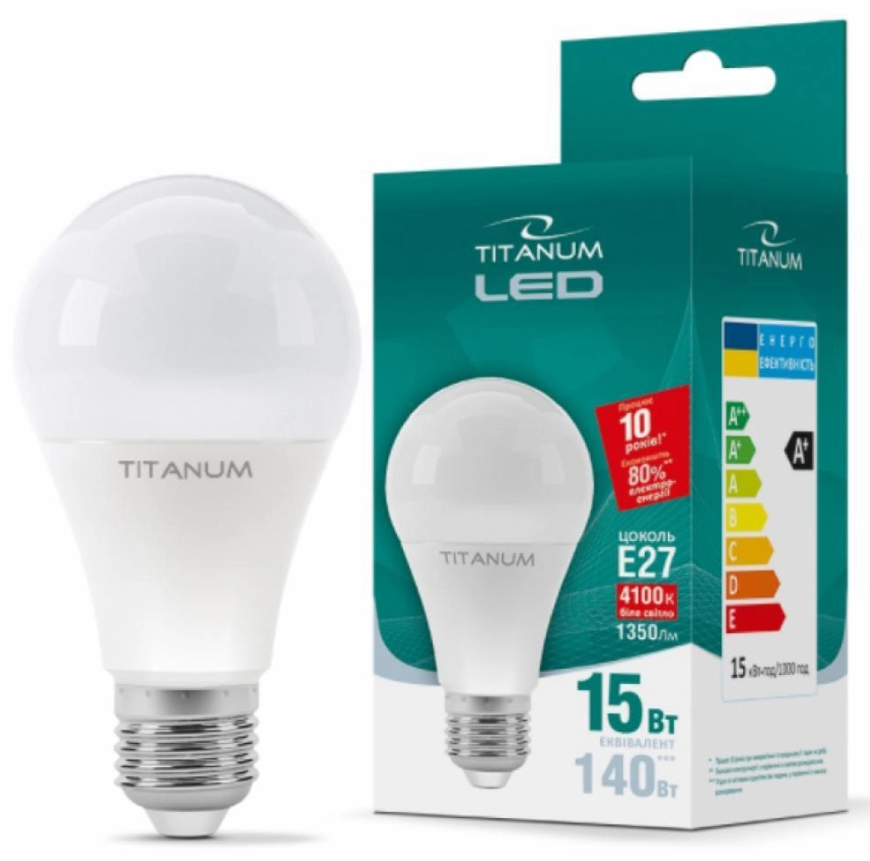 f0cd57633fb011f0b7e5b42e99c9b7fd_89cb1d98072511f1b80cb42e99ccff36-1 Лампа Titanium LED A65, 15W, E27, 4100K, 220V - Зображення 1