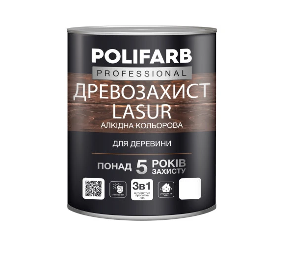 35db7fe426bd11f1b80cb42e99ccff36_a1e2f01b3d5f11f1b80cb42e99ccff36 Древозахист Lazur Polifarb тік 0,7кг - Зображення 1